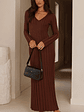 Cyra Long Sleeve Maxi Dress - Chocolate - thumbnail 8