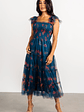 Clementine Tulle Midi Dress | Persian Blue + Rust - thumbnail 6
