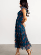 Clementine Tulle Midi Dress | Persian Blue + Rust - thumbnail 7