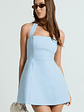 Dante Mini Dress Halter Neck Tie Tulip Skirt Dress in Soft Blue - thumbnail 1