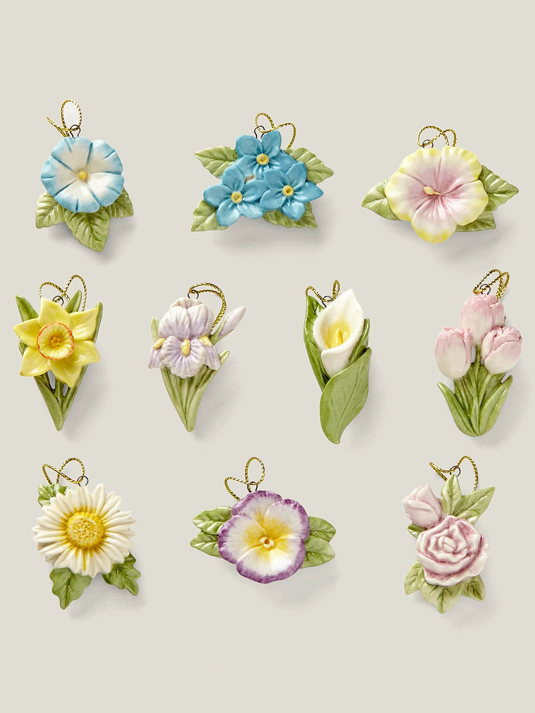 Celebrate Flowers 10-Piece Ornament & Tree Set 3