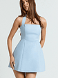 Dante Mini Dress Halter Neck Tie Tulip Skirt Dress in Soft Blue - thumbnail 3