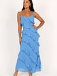 Ciao Ruffles Maxi Dress - Blue - thumbnail 1