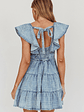Daffodil Ruffle A-Line Mini Dress Light Blue - thumbnail 2