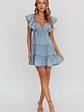 Daffodil Ruffle A-Line Mini Dress Light Blue - thumbnail 3