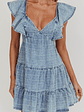 Daffodil Ruffle A-Line Mini Dress Light Blue - thumbnail 4