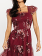 Clementine Tulle Midi Dress | Wine Multi - thumbnail 8