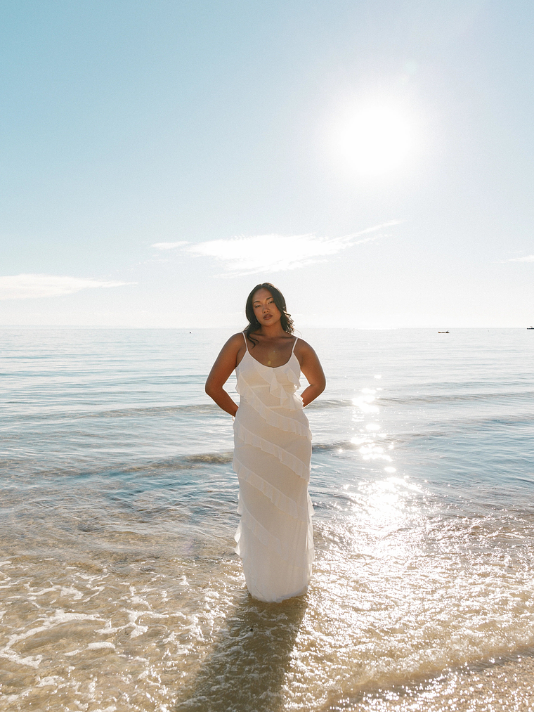 Ciao Ruffles Maxi Dress - Cloud White 1