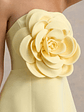 Daffodil | Lemon Bandeau Mini Dress With Large Floral Corsage - thumbnail 6