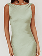 Carmine Satin Sleeveless Maxi Dress Sage - thumbnail 3