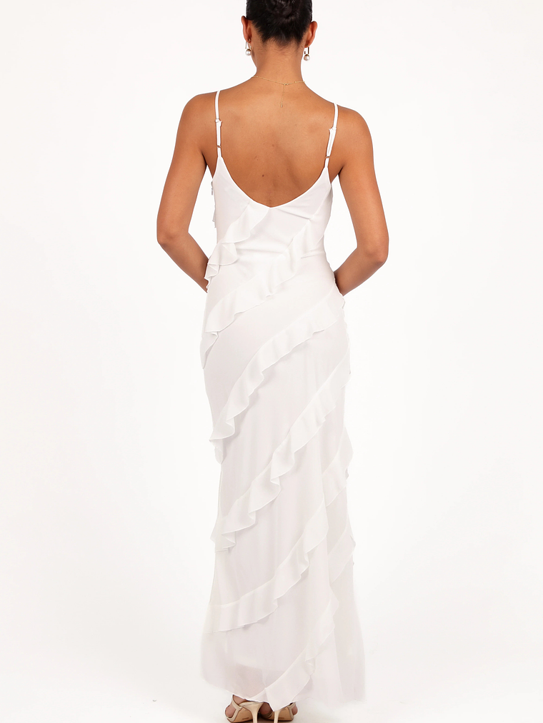 Ciao Ruffles Maxi Dress - Cloud White 5
