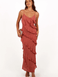Ciao Ruffles Maxi Dress - Rosewood - thumbnail 1