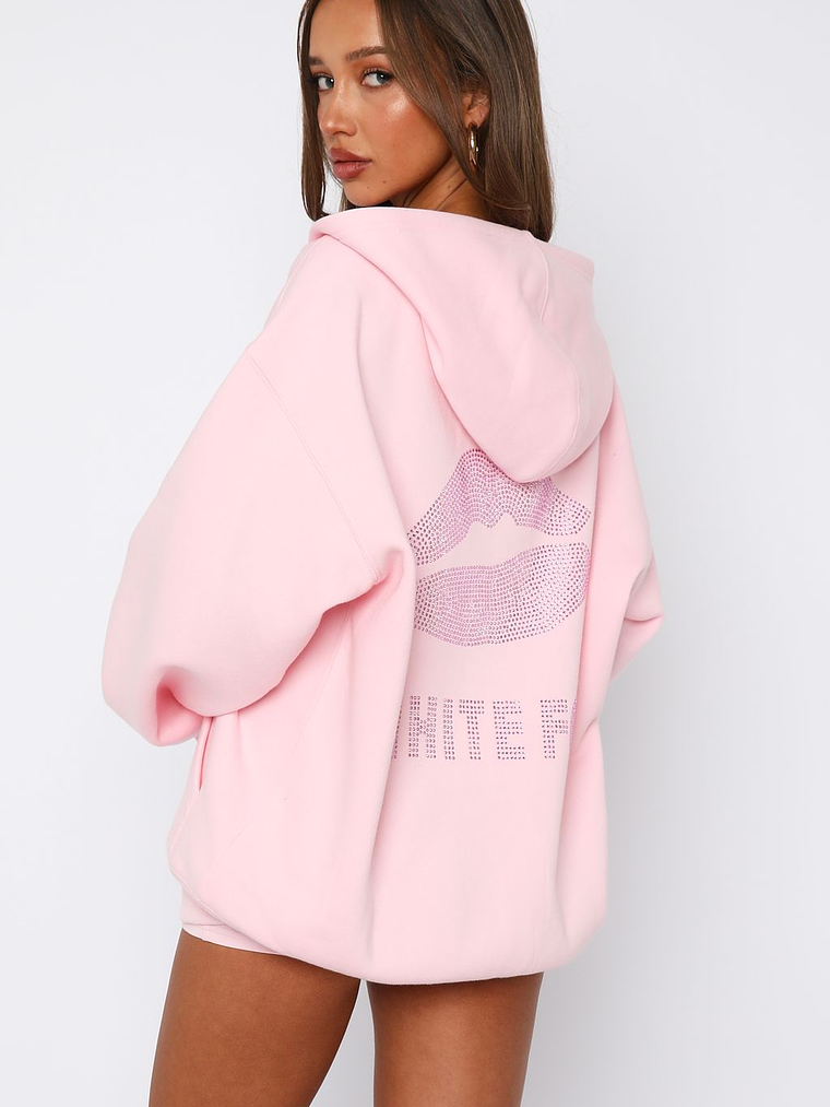 Celebrating Love Zip Front Hoodie Pink 4