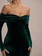 Compliment | Bottle Green Velvet Bardot Midi Dress - thumbnail 5