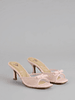 Dainty Drama Mesh Bow Kitten Mules - thumbnail 1