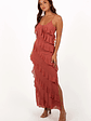 Ciao Ruffles Maxi Dress - Rosewood - thumbnail 4