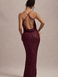 Cosmic | Berry Sequin Square-Neck Strappy Maxi Dress - thumbnail 2
