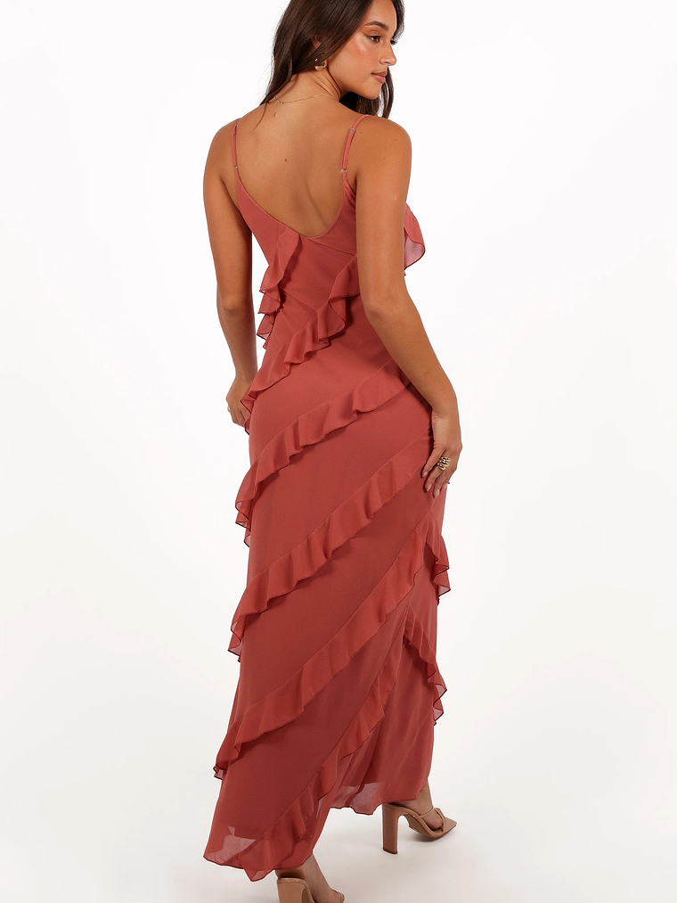Ciao Ruffles Maxi Dress - Rosewood 5