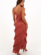 Ciao Ruffles Maxi Dress - Rosewood - thumbnail 5
