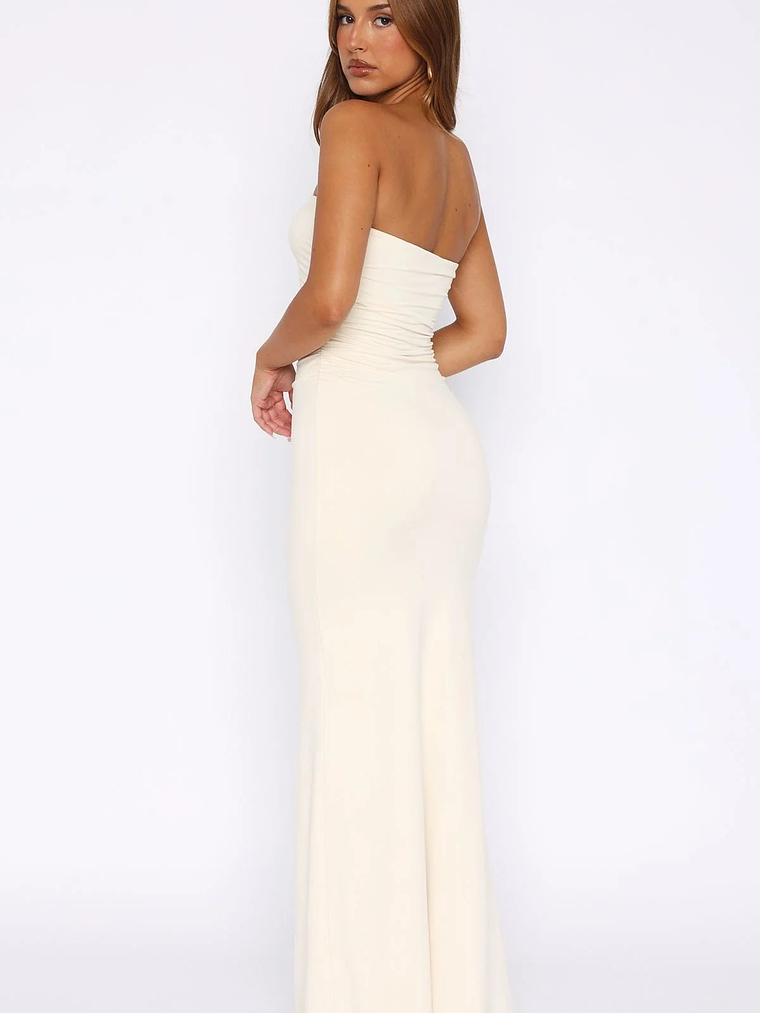 Confidence Is Key Strapless Maxi Dress Bone 4