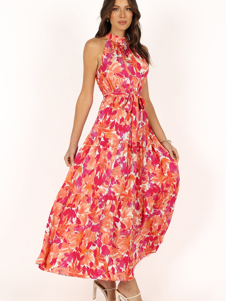 Caroline Maxi Dress - Red Orange 8