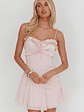Dainty Frill Trim Mini Dress Pink - thumbnail 5