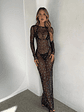 CIARAN LONG SLEEVE MAXI DRESS BLACK SPARKLE - thumbnail 4