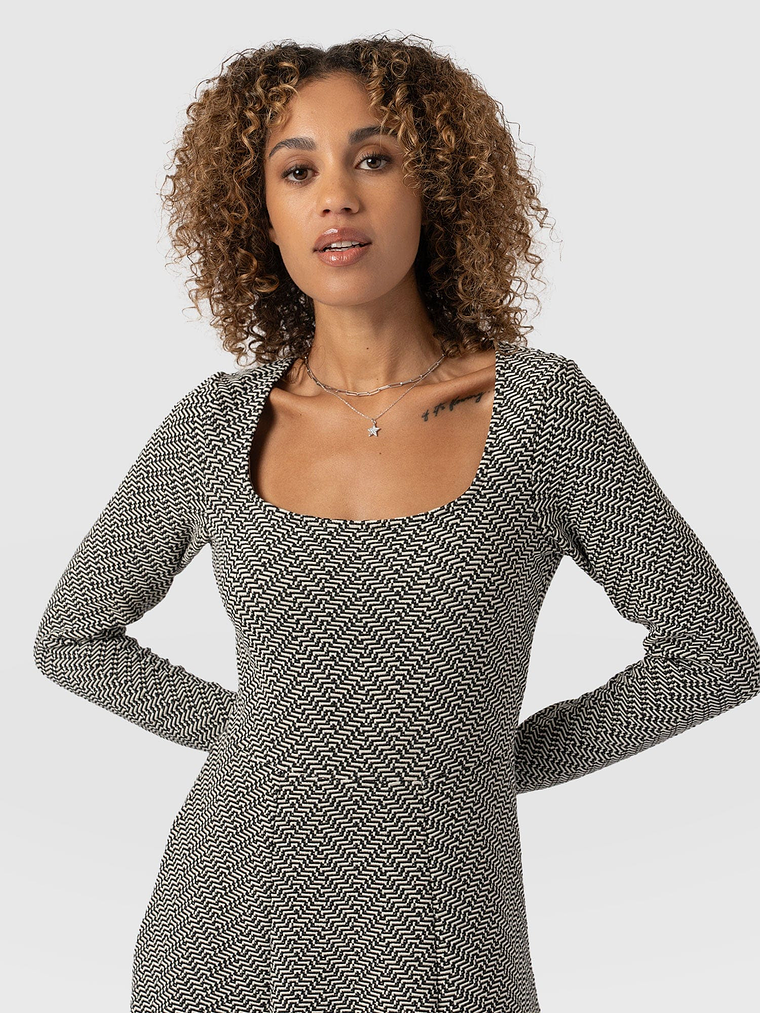 Darcey Flared Dress - Cream Lurex 6