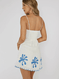 Carsyn Flower Embroidery Mini Dress White - thumbnail 2