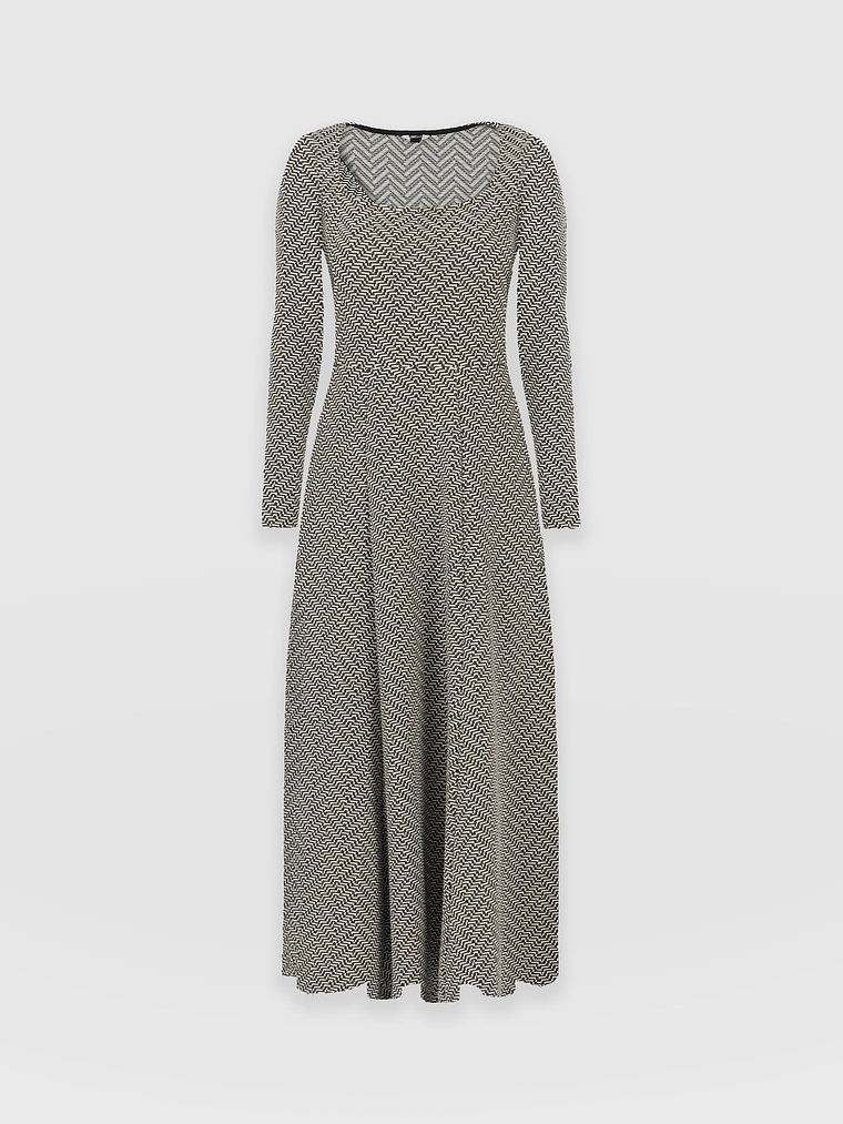 Darcey Flared Dress - Cream Lurex 7