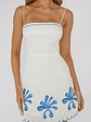 Carsyn Flower Embroidery Mini Dress White - thumbnail 4