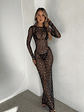 CIARAN LONG SLEEVE MAXI DRESS BLACK SPARKLE - thumbnail 9