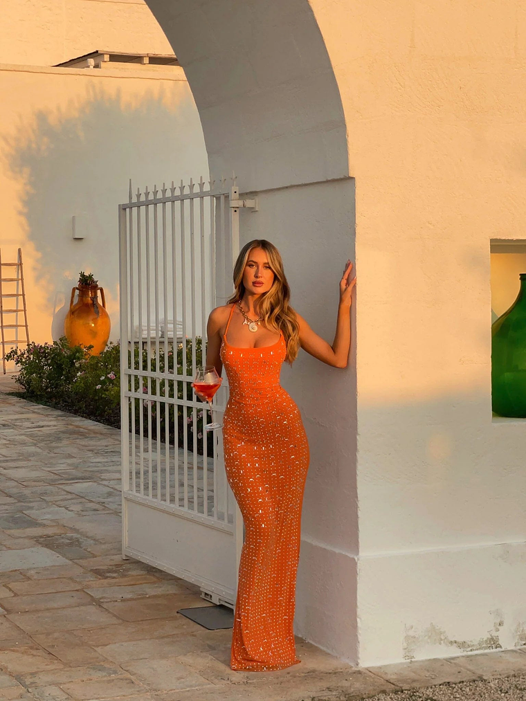 Ciaran Maxi Dress Orange 1