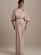 Cinder | Champagne Satin Gathered Maxi Dress - thumbnail 1