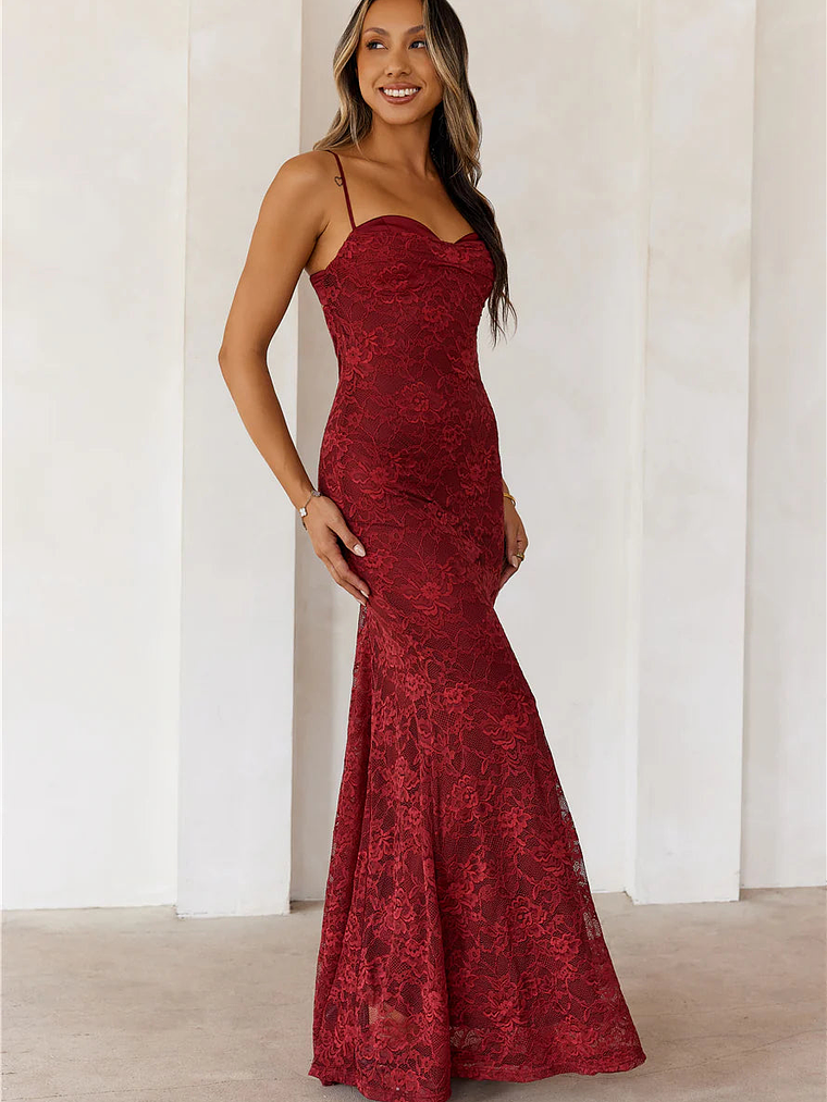 Chasing Midnight Lace Maxi Dress 6