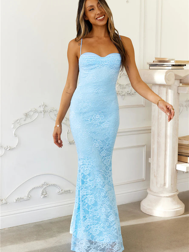 Chasing Midnight Lace Maxi Dress 8