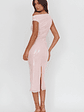 Country Club Asymmetric Neckline Midi Dress Sequin Blush - thumbnail 2