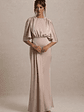 Cinder | Champagne Satin Gathered Maxi Dress - thumbnail 5