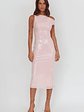 Country Club Asymmetric Neckline Midi Dress Sequin Blush - thumbnail 4