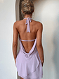 Cleo Plunge Cowl Neck Mini Dress - Lilac - thumbnail 7