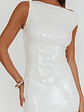 Country Club Asymmetric Neckline Midi Dress Sequin White - thumbnail 3