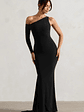 Contradiction | Black One-Sleeve Asymmetric Maxi Dress - thumbnail 5