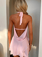 Cleo Plunge Cowl Neck Mini Dress - Pink - thumbnail 6