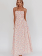 Daisy Day Basque Waist Maxi Dress Floral Blue - thumbnail 1