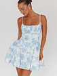 Courting Cami Strap Mini Dress Floral Blue - thumbnail 1