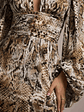 Casarile | Snake Print V-Neck Balloon Sleeve Maxi Dress - thumbnail 7
