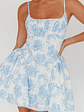 Courting Cami Strap Mini Dress Floral Blue - thumbnail 4
