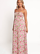 Cascade Halterneck Maxi Dress - Carmine Rose - thumbnail 3
