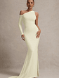 Contradiction | Cream One-Sleeve Asymmetric Maxi Dress - thumbnail 12