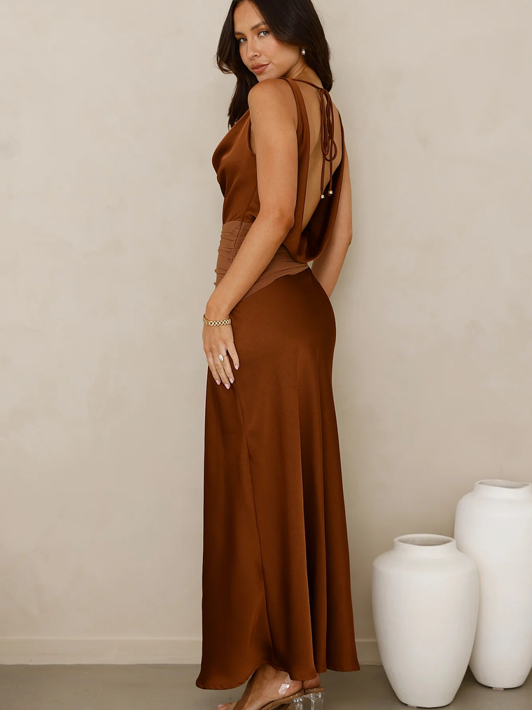 Celestial Spark Satin Maxi Dress 5
